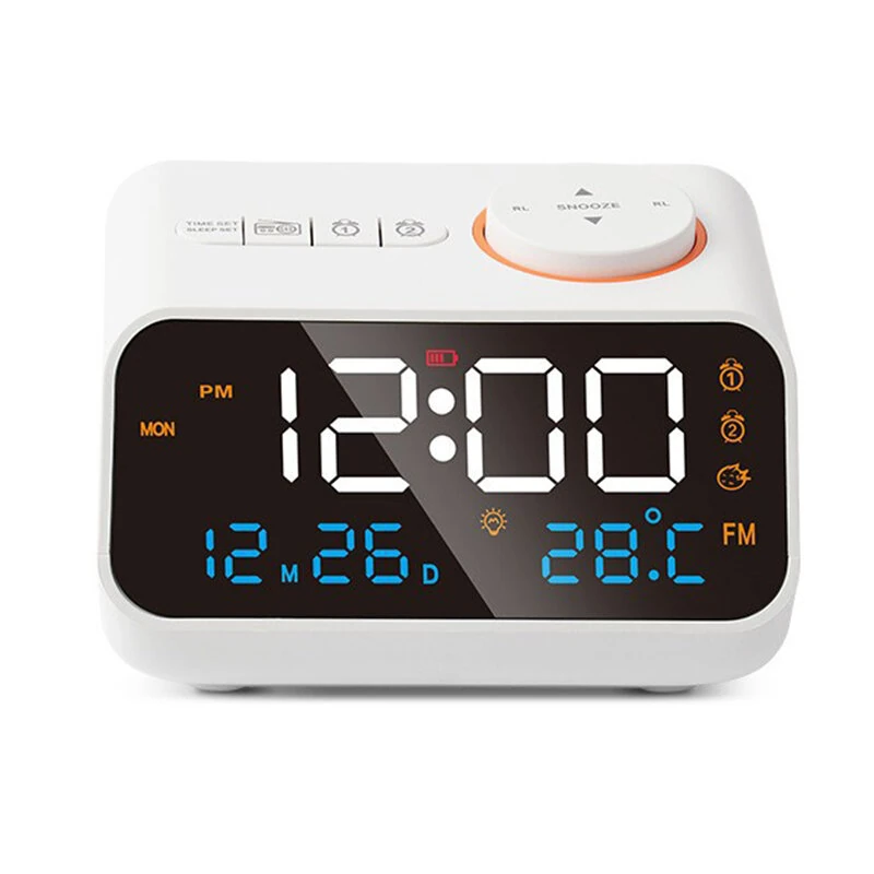 Multi-Functional LED Clock Hygrometer | Voice Control, FM Radio, Dual Alarm