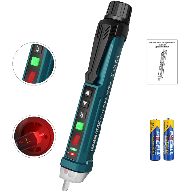HANMATEK AC1 Voltage Detector | 12-1000VAC Adjustable Sensitivity 1-9 Gear