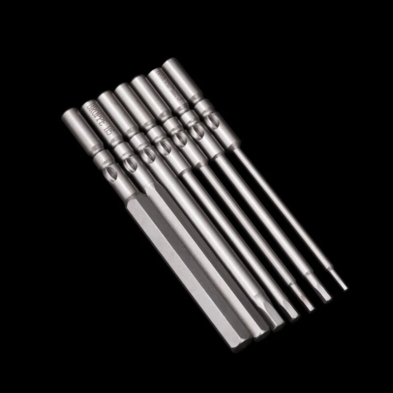 BROPPE 801 10Pcs H1.5-H6 Hex Screwdriver Bit Set | 5mm Round Shank Electric Bits