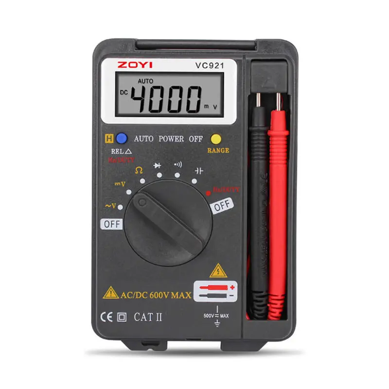 ZOYI VC921 Mini Digital Multimeter - Autoranging 4000 Counts AC DC Voltmeter