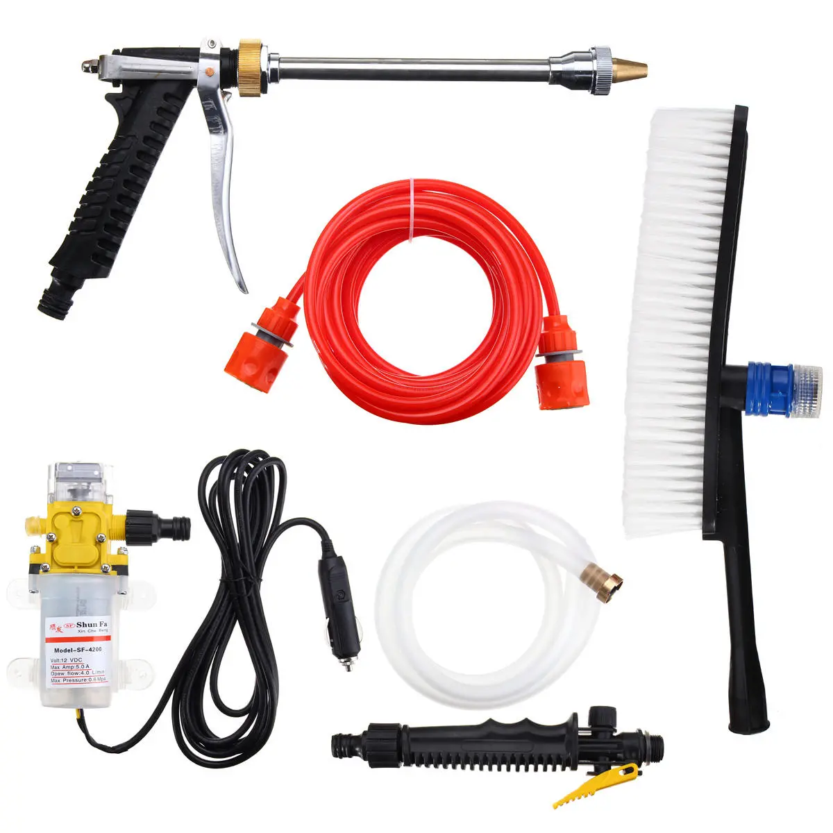 12V Portable 100W Electric Washer - 160PSI High Pressure Pump Set for Cars