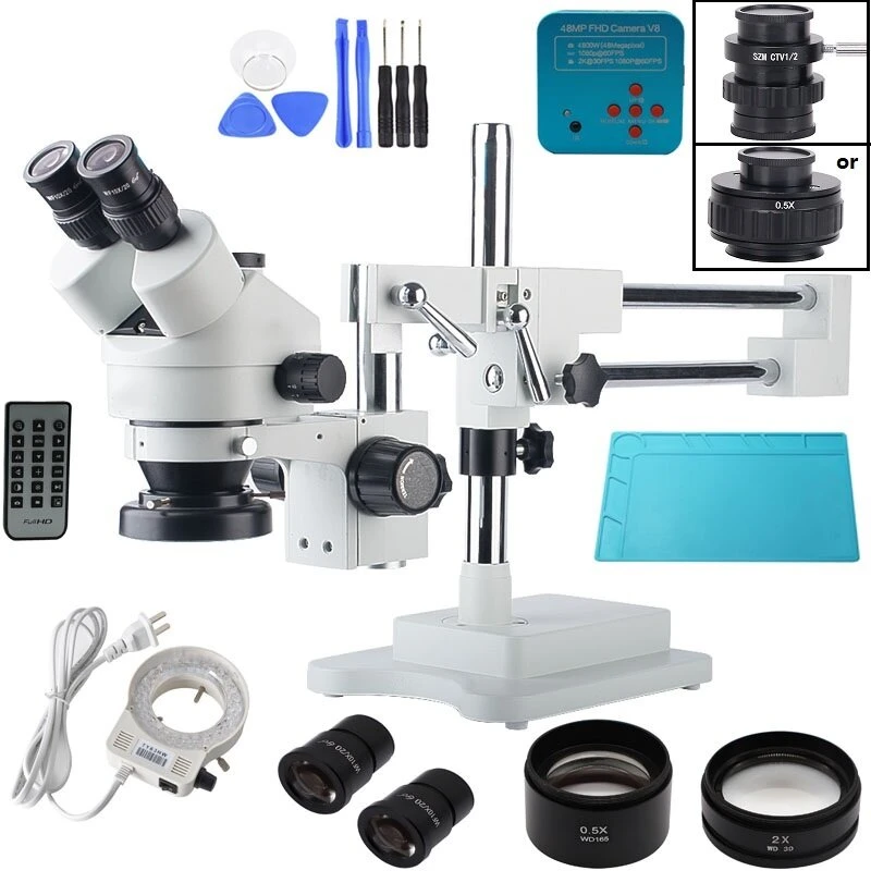 AmScope 3.5X-90X Trinocular Stereo Microscope | 48MP USB Camera | PCB & Phone Repair