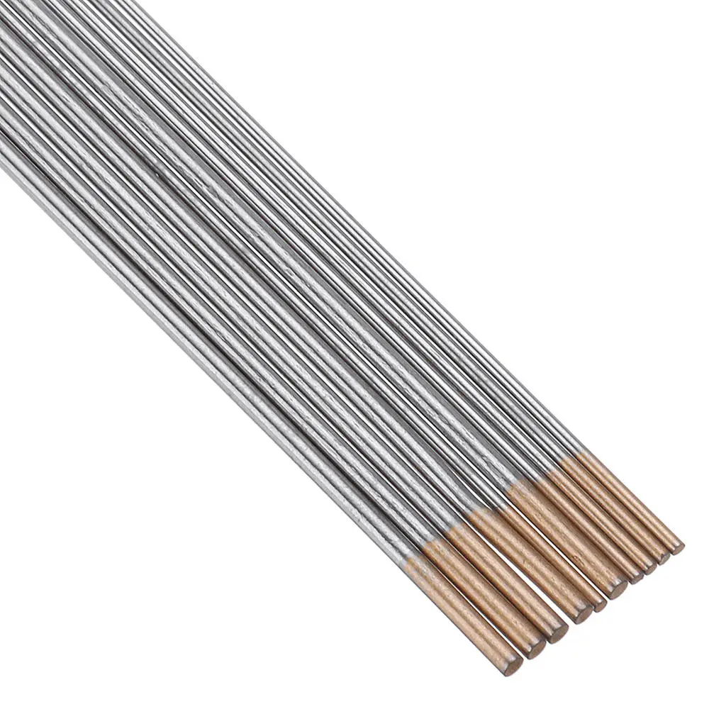 WL15 TIG Welding Tungsten Electrodes - 10Pcs 150mm 1.0/1.6mm Golden Tip Rods Set