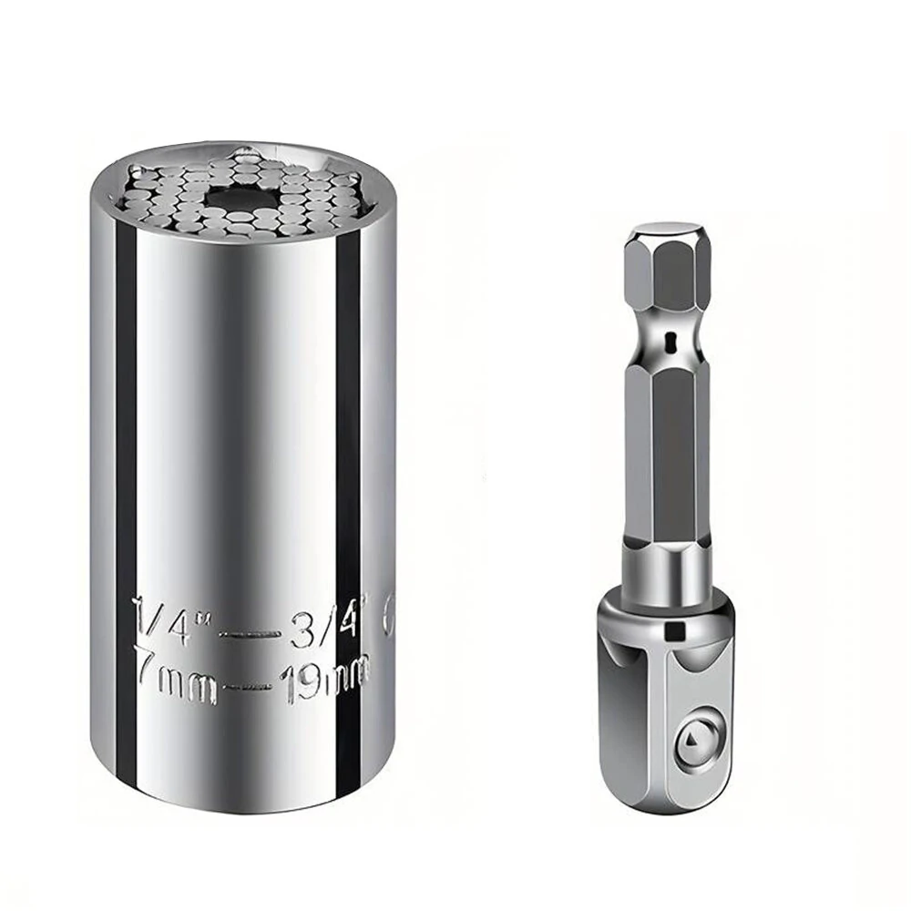 Universal 7-19mm Magic Grip Socket Wrench | Torque Wrench Head & Drill Ratchet Sleeve