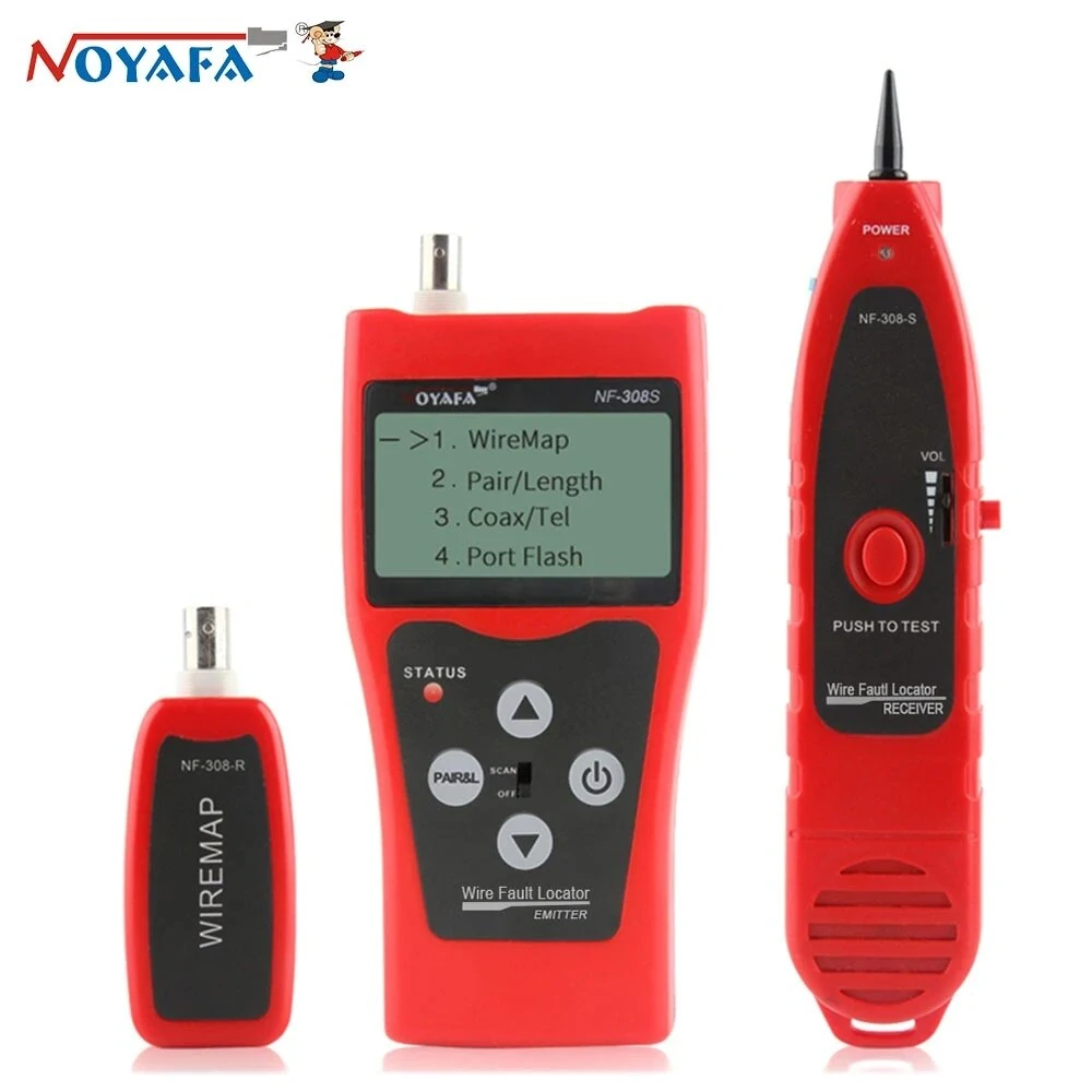 NOYAFA NF-308S Network Cable Tester - Wiremap & Length Measurement - LCD Display