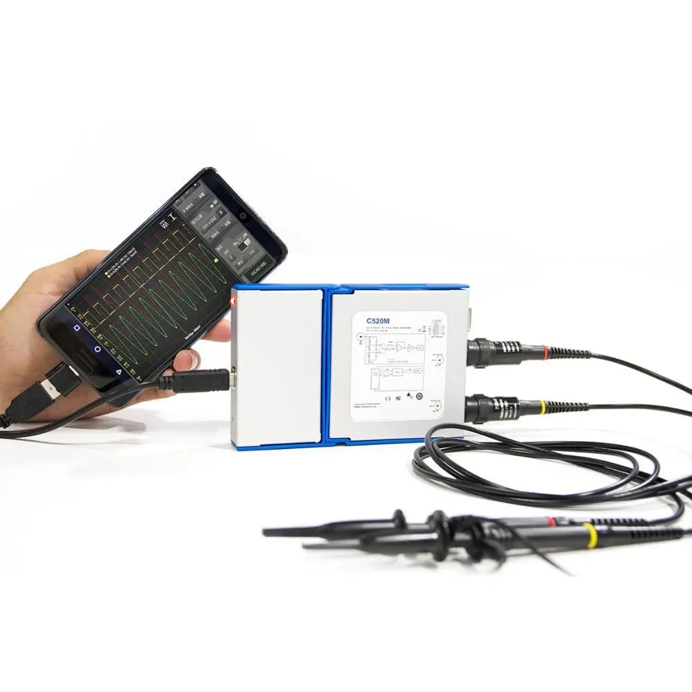 Virtual Digital Handheld Oscilloscope | 2 Channel 20Mhz/50Mhz | Connect to Android & PC