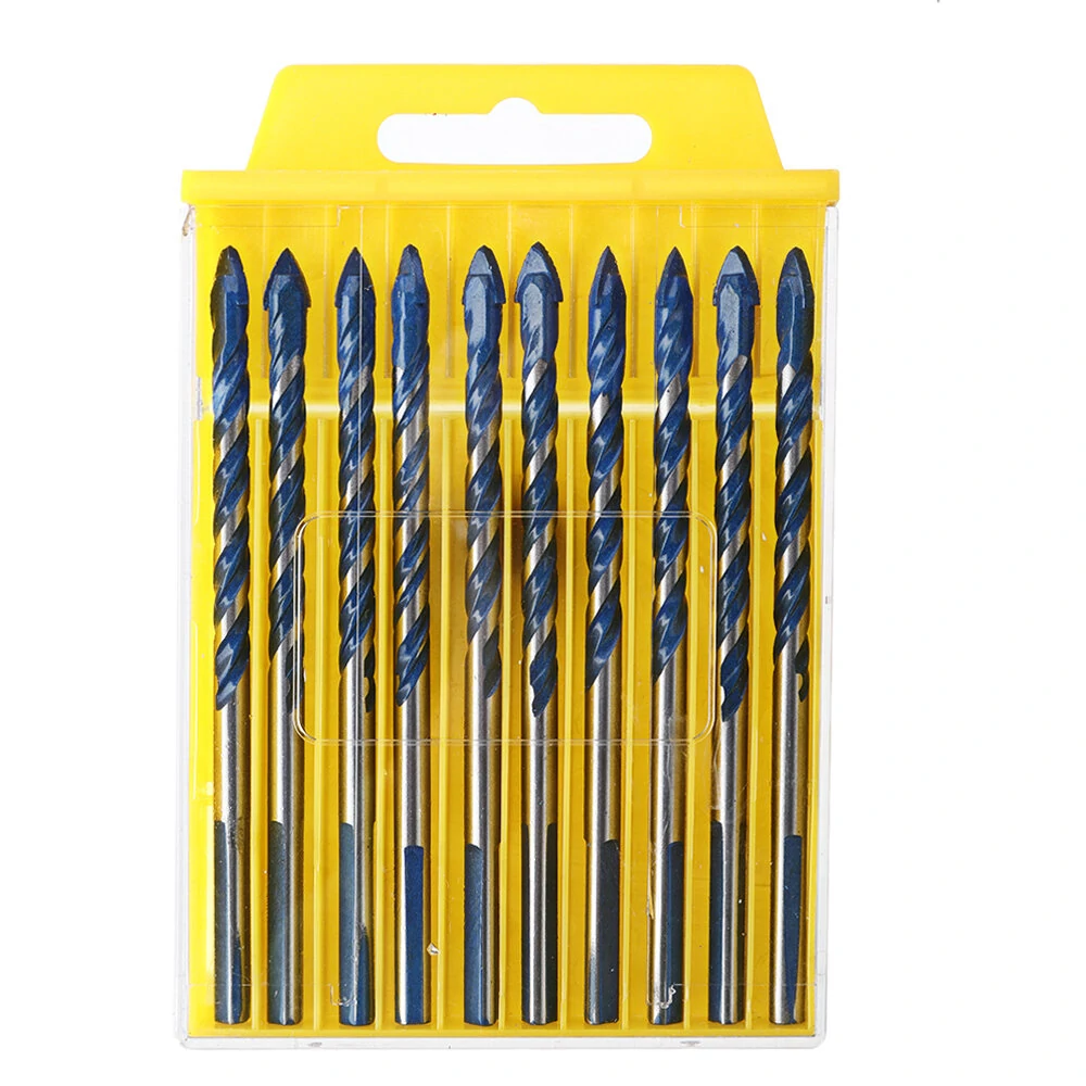 Drillpro 10pcs Triangle Drill Bit Set - 6mm 8mm for Concrete Brick Wood