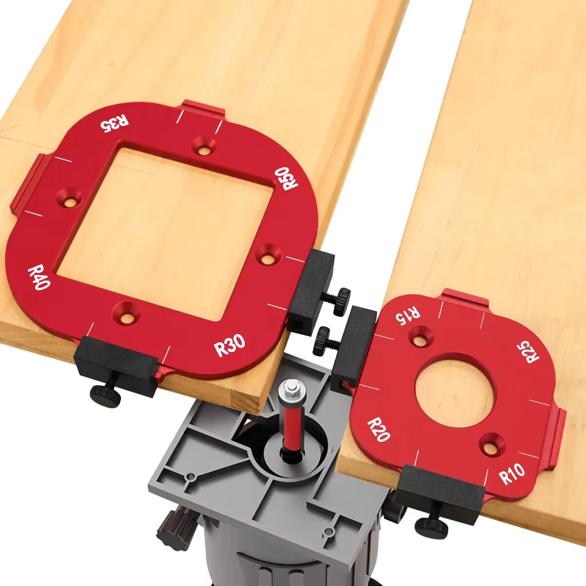 Aluminum Router Table Corner Template Set - R10 to R50 Arc Cutting | High Precision Woodworking Tool