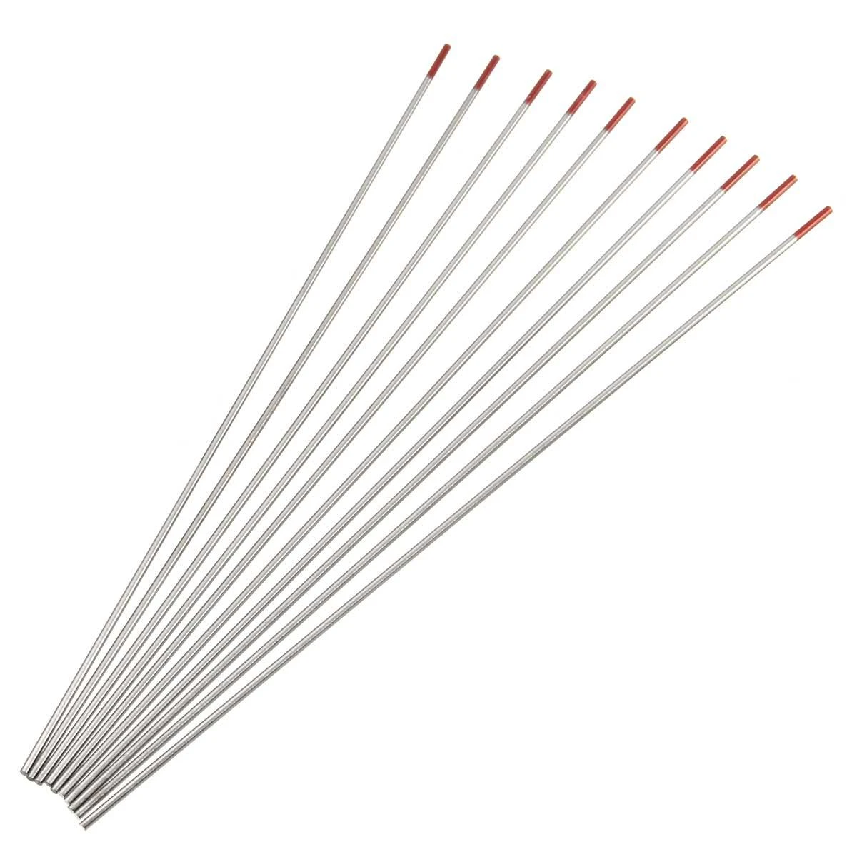 Thoriated TIG Tungsten Rods - 10pcs 2.0% Red Tip - 1/16 x 7 Assorted