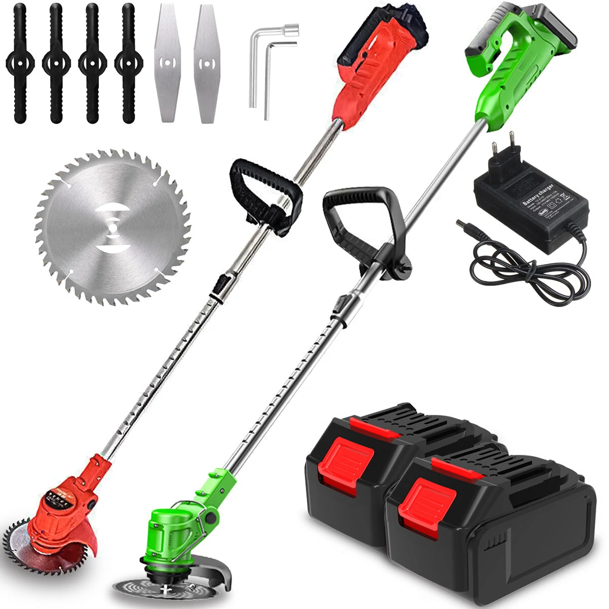 Cordless Grass Trimmer - 25000RPM Electric Lawn Mower w/ Battery & Adjustable