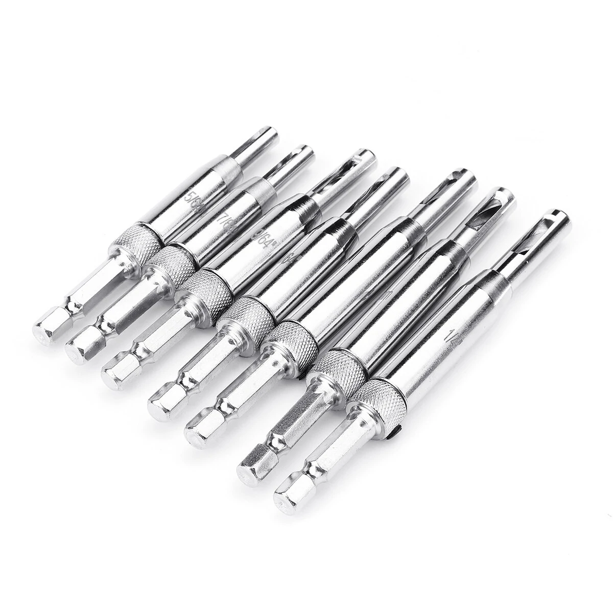 7pcs 1/4 Inch Hex Shank Self Centering Drill Bit Set | Door Lock & Hinge Pilot Tool