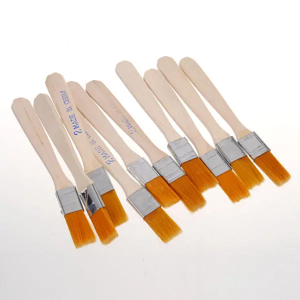 XYZ Pro BGA Solder Flux Paste Brush Set - Wooden Handle - 10pcs Reballing Tool