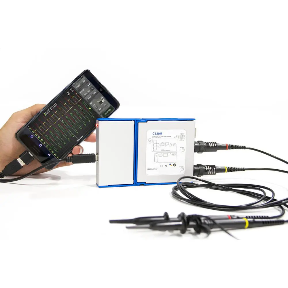 OSCA02L 35MHz 2CH Digital Oscilloscope & Logic Analyzer - 100MS/s Portable USB