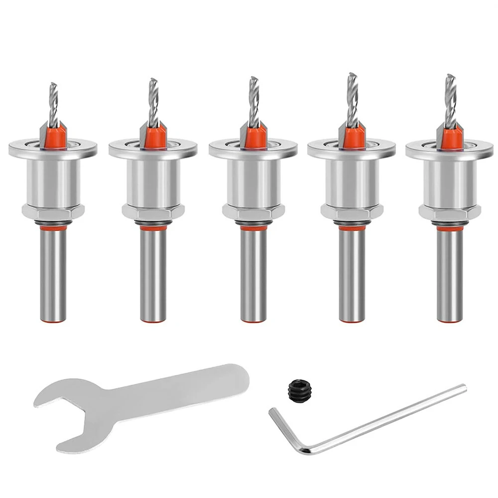 Kreg 8mm Round Shank Drill Bit Set - Adjustable Countersink 2.8-4mm | Cone Counterbore Bit with Limit Stop