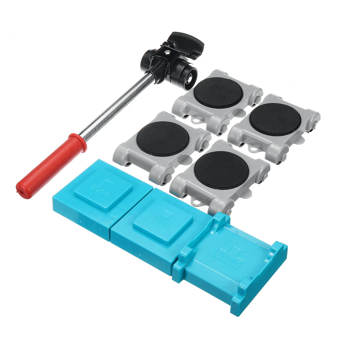 Heavy Duty Furniture Mover - 8Pcs Wheel Lifter Roller Set for Transport & Shifting
