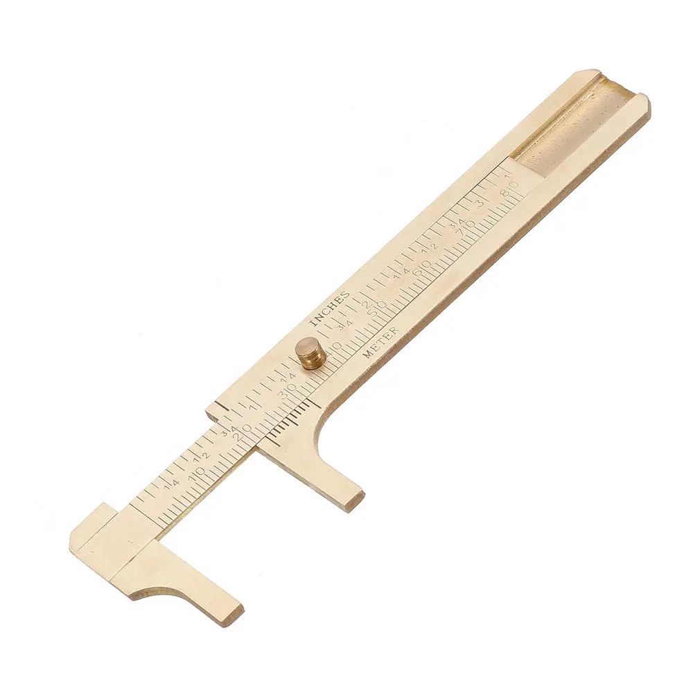 Mini Brass Vernier Caliper - 80mm Double Scale Sliding Gauge Pocket Tool