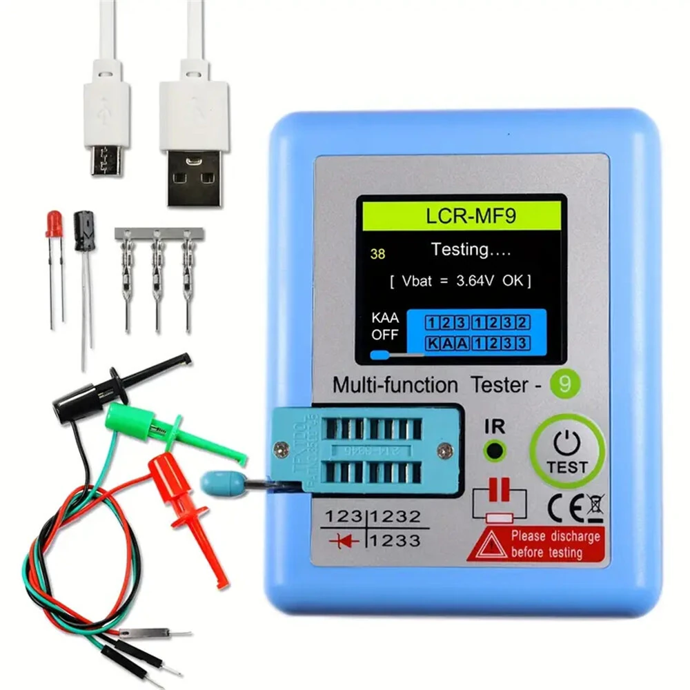 LCR-MF9 USB Rechargeable Multimeter | 1.8 TFT LCD | 0.01 Precision Tester