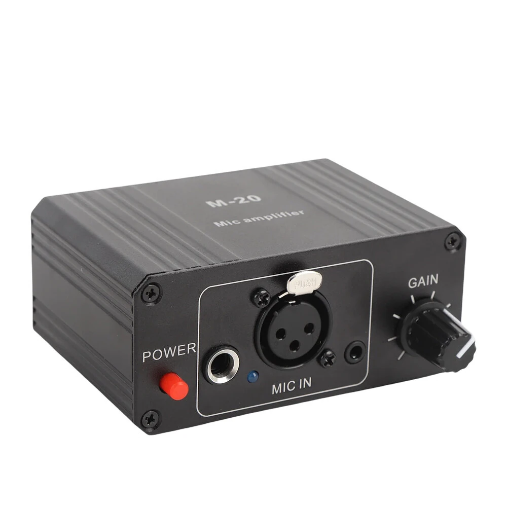 48V Microphone Preamp - Low Noise XLR Amplifier for Dynamic & Condenser Mics