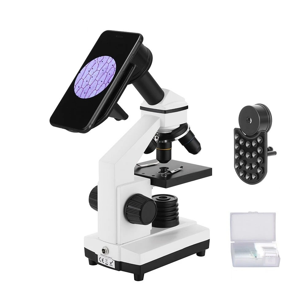 AOMEKIE Biological Microscope 64X-640X | LED Illumination & Phone Holder