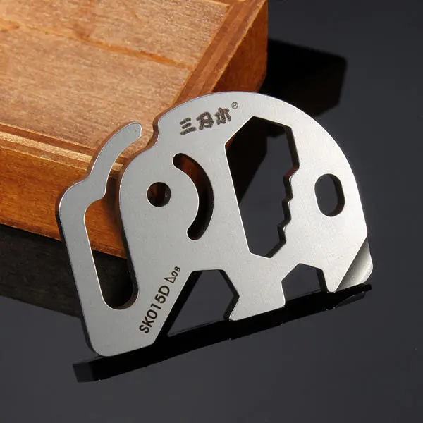 Sanrenmu SK015D Mini Metal Multi-tool Keychain with 15 Functions