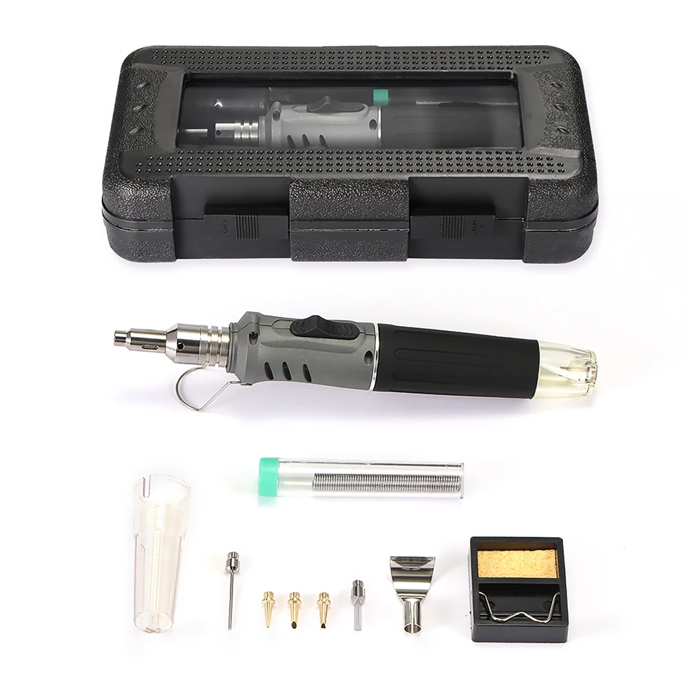 HS-1115K Professional Butane Soldering Iron Set | 10-in-1 Welding Torch Kit with 26ml Gas