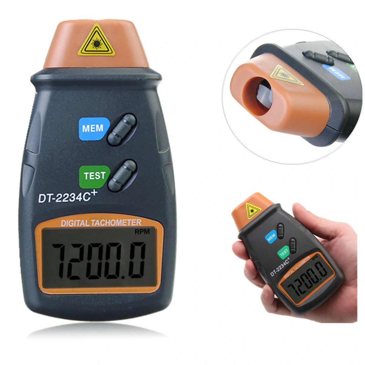 DT-2234C+ Digital Laser Tachometer | Non-Contact RPM Measurement Tool