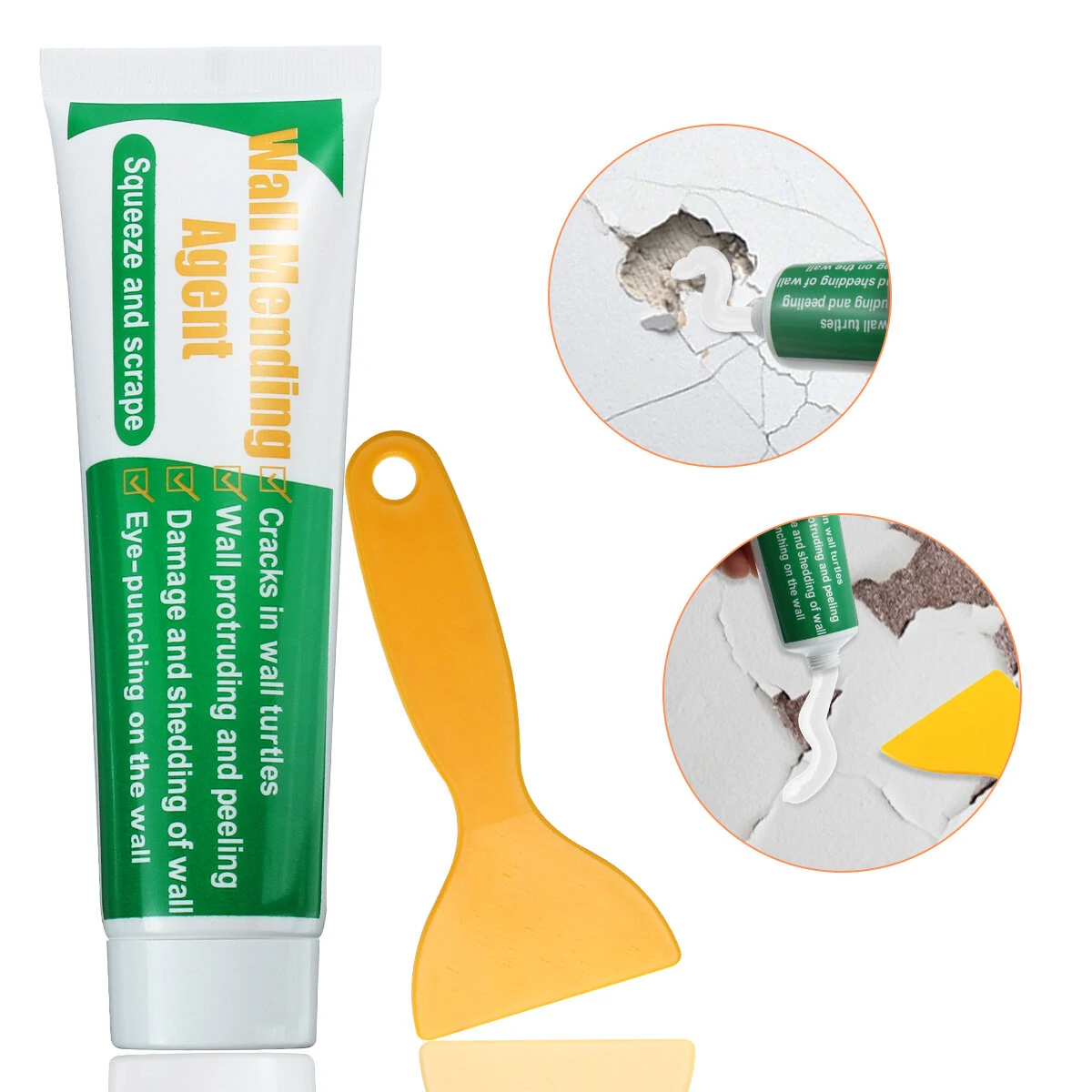 LIUMY Drywall Repair Patch & Crack Filler - Wall Mending Agent with Scraper