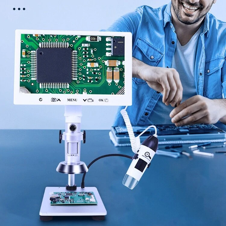 7-inch Ultra-HD Digital Microscope | 16MP Dual Lens | PCB & Phone Repair