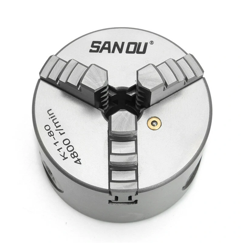 SANOU K11-80 80mm 3 Jaw Self-Centering Lathe Chuck - Manual Chuck
