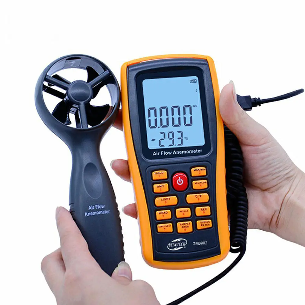 GM8902 Digital Anemometer | 0-45m/s Wind Speed, Temperature & Air Volume Tester