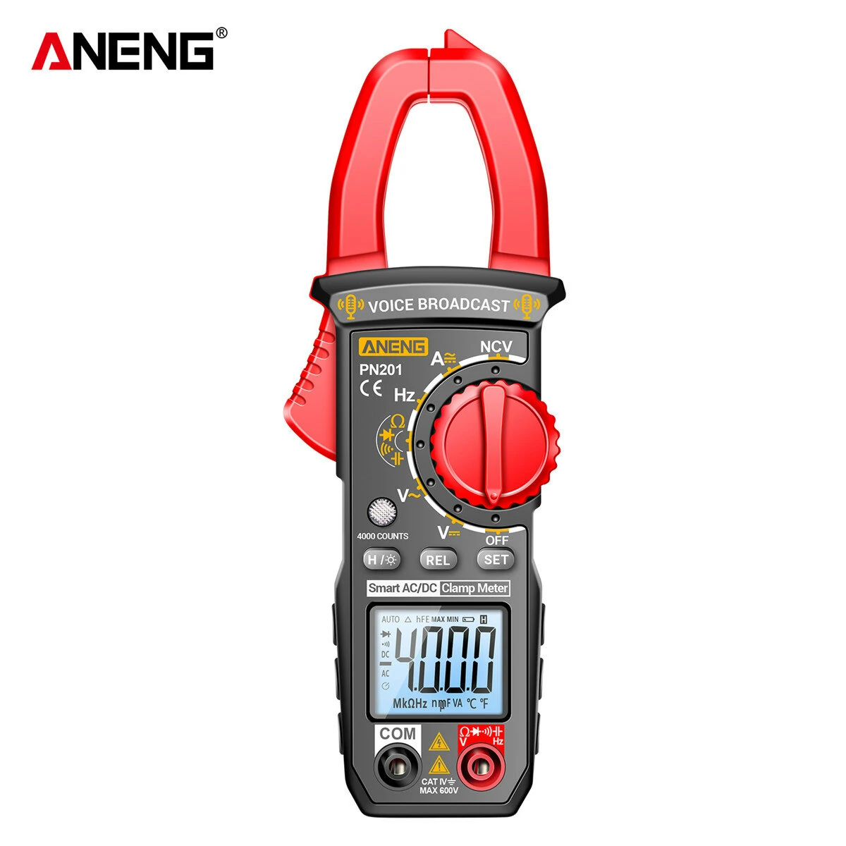 ANENG PN201 Clamp Meter - 600A AC/DC Current Tester | Measures Resistance, Capacitance, Diode
