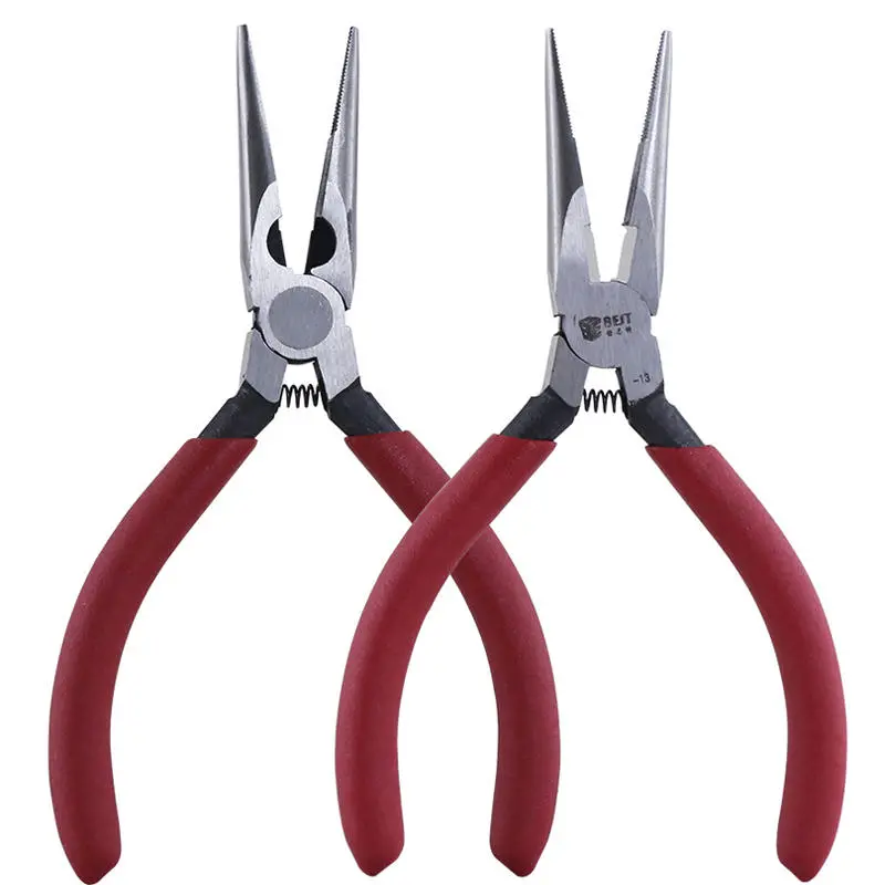 BEST BST-13 Round Flat Needle Nose Pliers - Carbon Steel Jewelry Making Tool