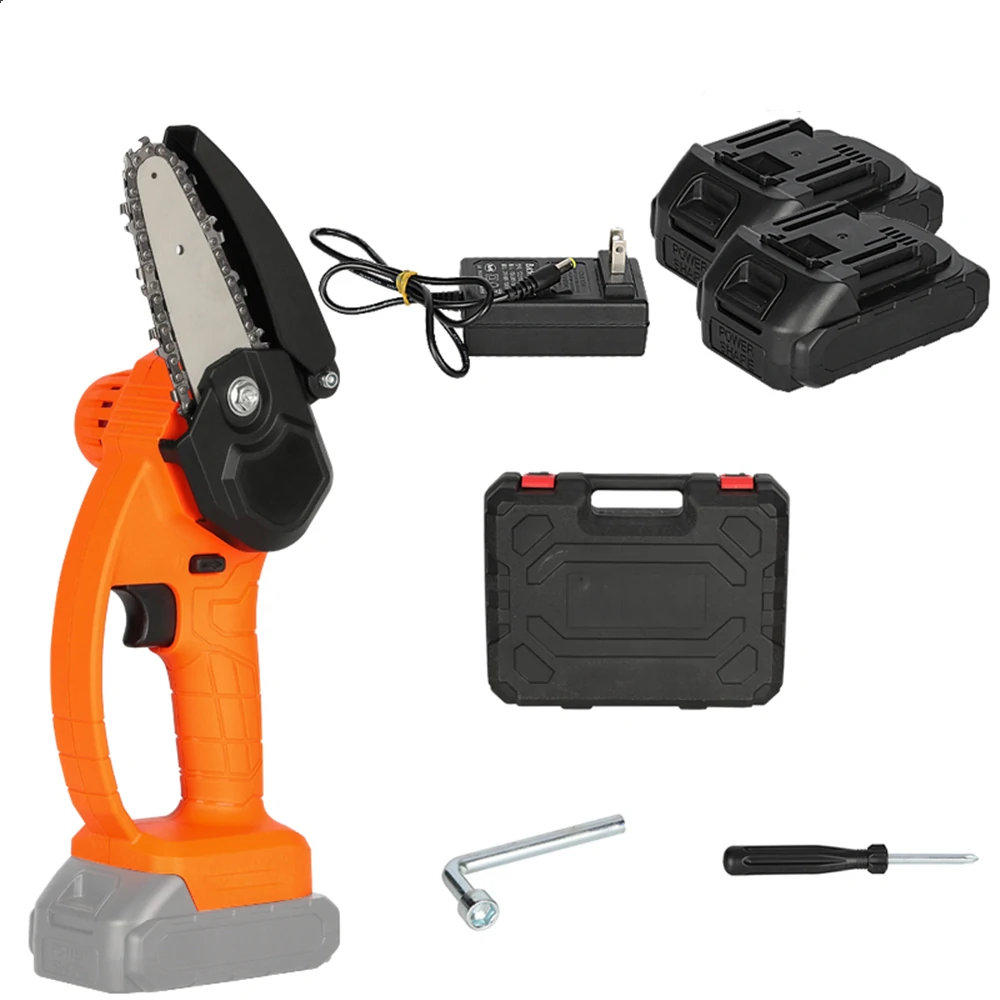 21V Cordless Electric Chain Saw - One-Hand Wood Cutter w/ 1 or 2 Batteries