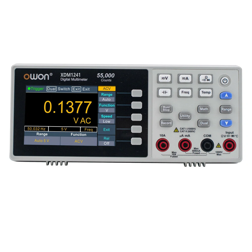OWON XDM1241 Digital Multimeter - 55000 Counts | 3.5-inch TFT LCD | USB Desktop Meter