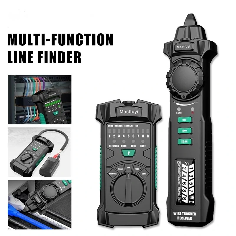 FY8172 Digital LCD Network Cable Tracker - 300m Wire Tester with RJ45 RJ11 PoE Checker