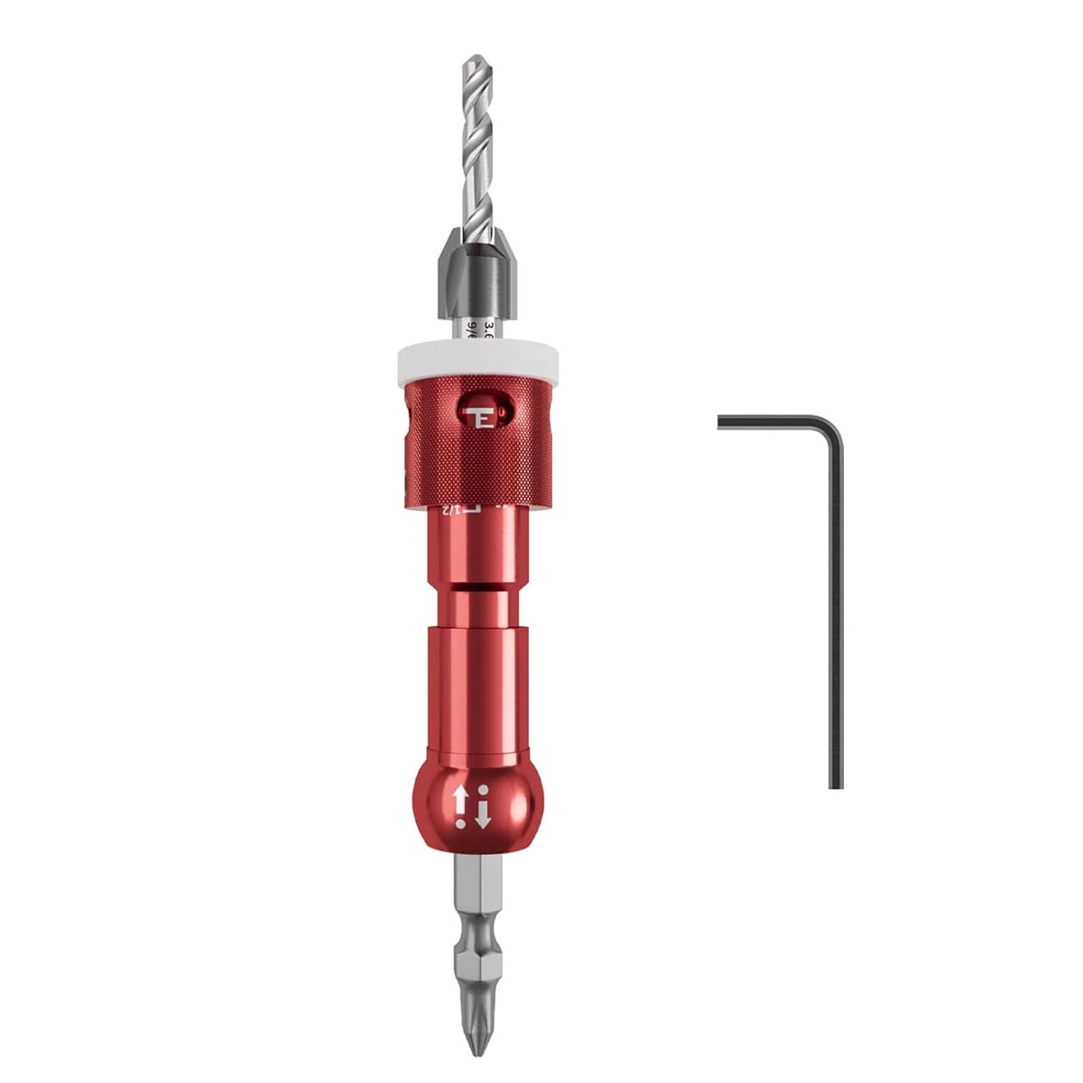 Carbide Tipped Step Drill Bit with Depth Stop | 82 Degree Countersink for Wood Screw Holes | 1/4 Hex Shank