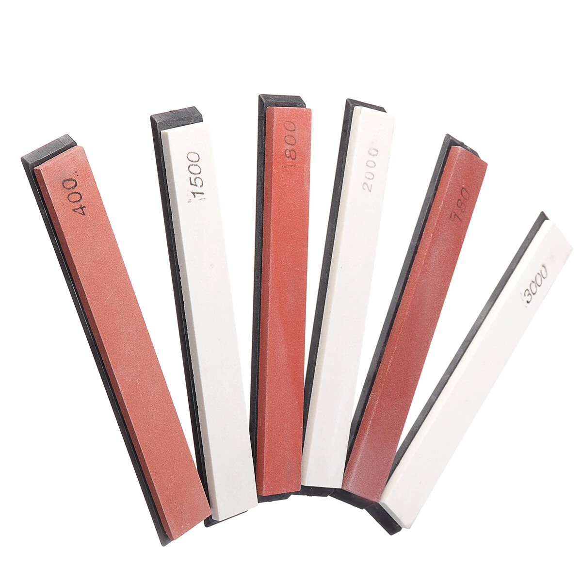 6 Pcs Sharpening Stone Set - Whetstone Kit with Grit Guide & Non-Slip Base