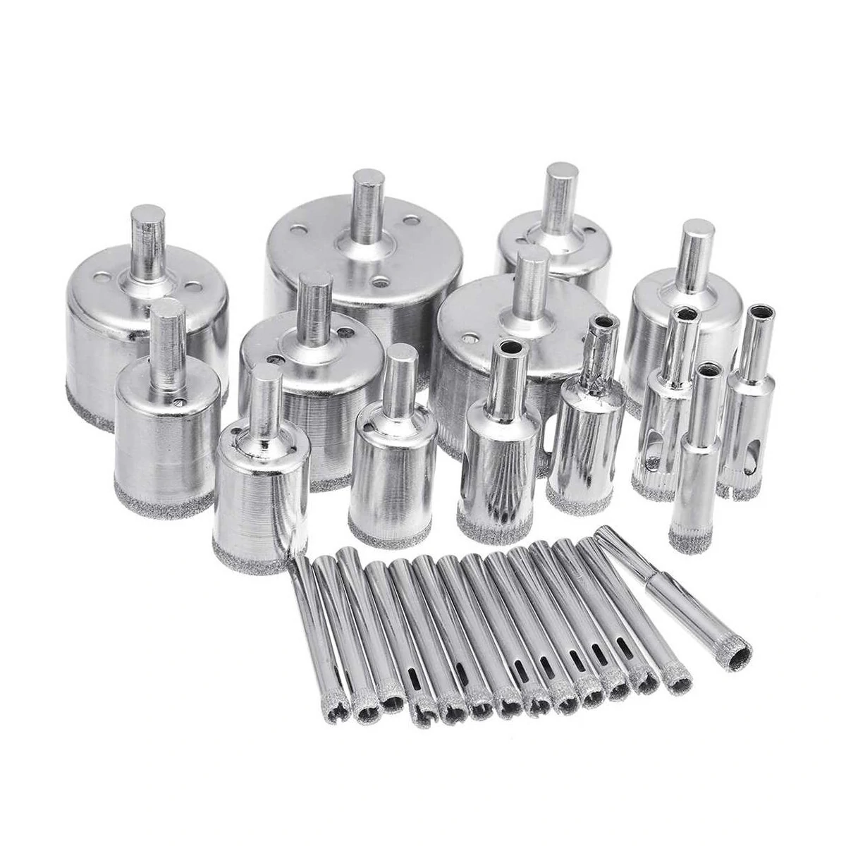 Diamond Glass Drill Bit Set - 28PCS Electroplated Hole Opener for Glass