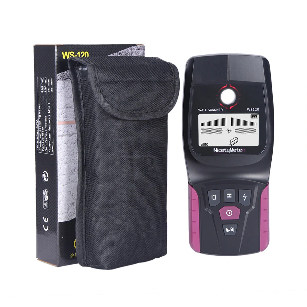 WS120 Multi-Scanner Stud Finder | AC Wire & Pipe Detector | LCD Depth Tracker
