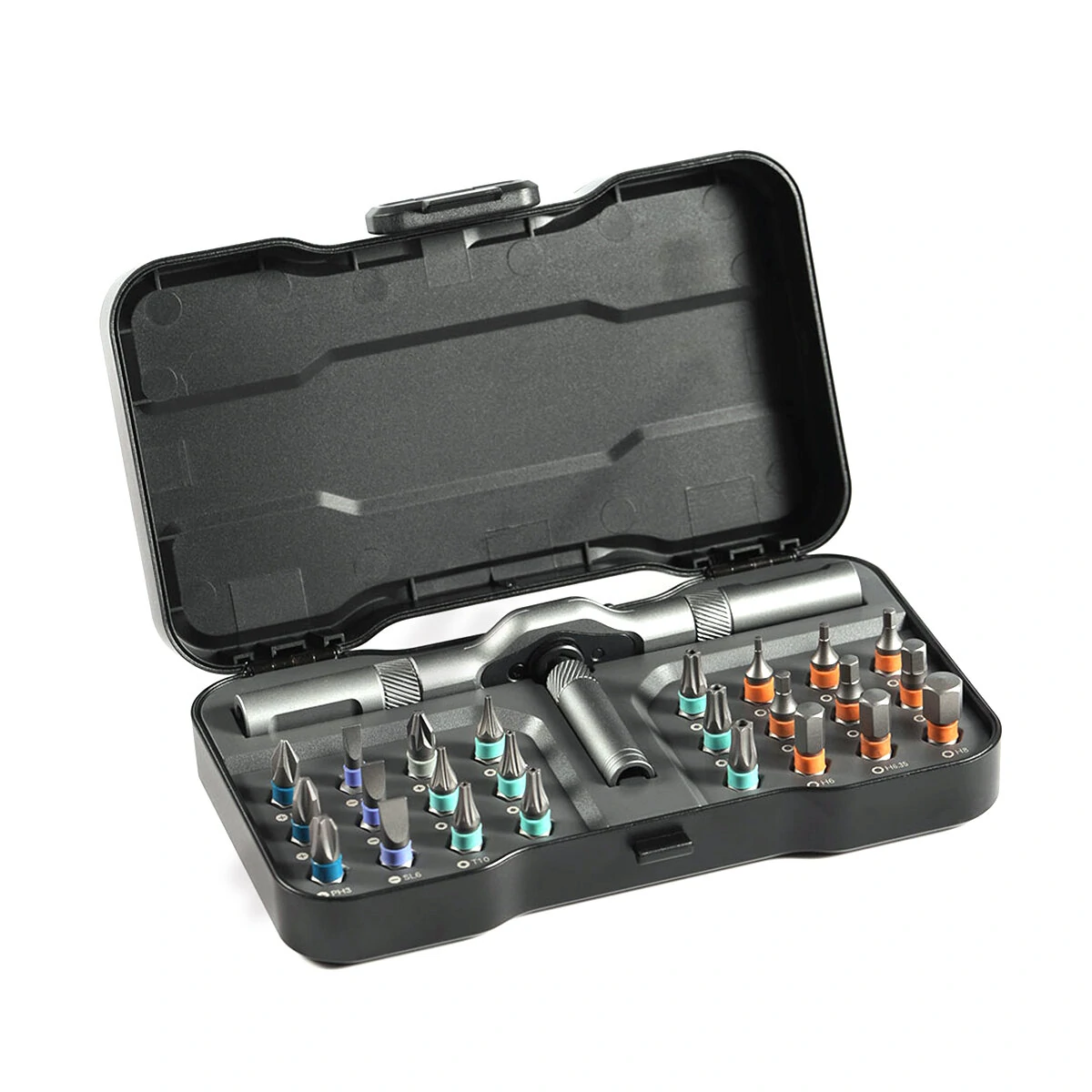 ATuMan RS1 Ratchet Screwdriver Set - 24 S2 Bits & Aluminum Handle | 58-Tooth Tool Kit