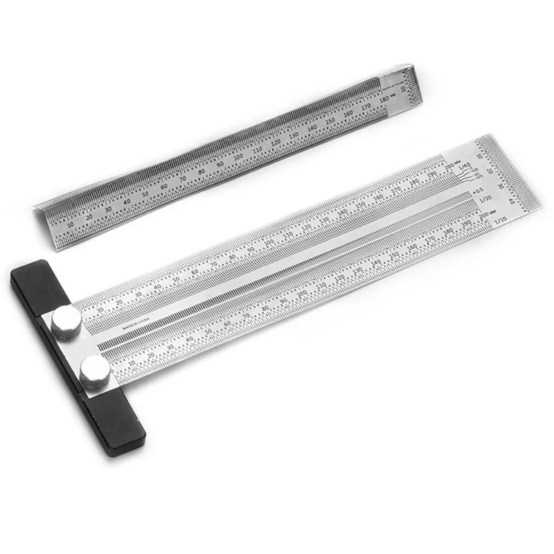 Stainless Steel T-Type Hole Ruler - High-Precision Woodworking Scribing Gauge
