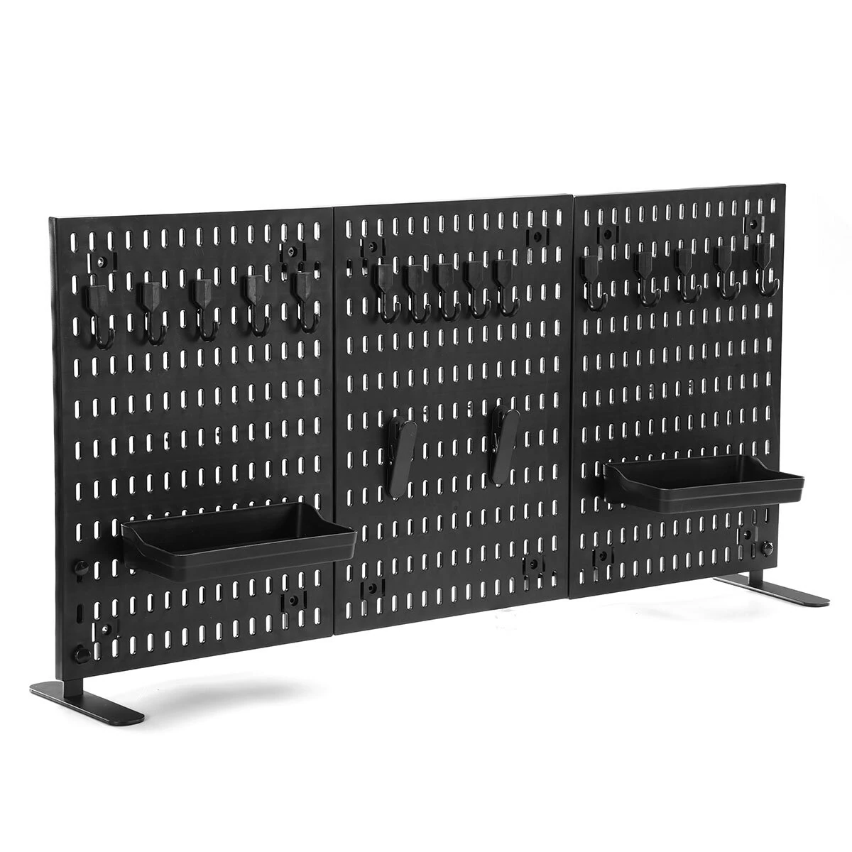 Portable Pegboard Organization Kit - 90cm x 42cm Plastic Storage Board | Tool-Free Assembly
