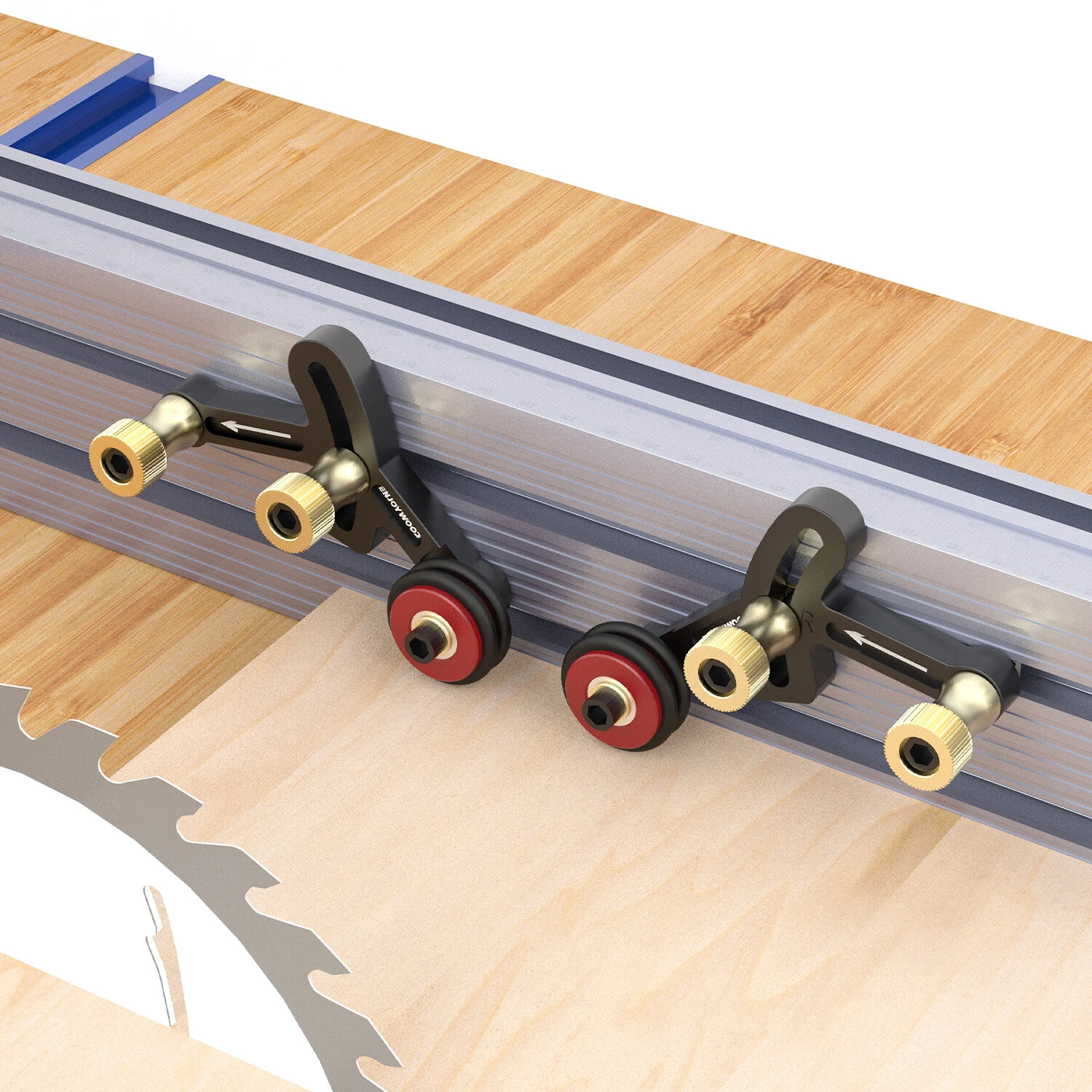 ENJOYWOOD One Way Bearing Roller Feeder - Clear Cut Precision Stock Guide for Table Saw & Router Table