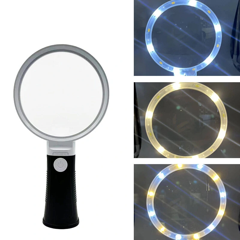 Mini Pocket Magnifier 6X-10X Adjustable | 3-Mode Light for Reading, Repair & Outdoor