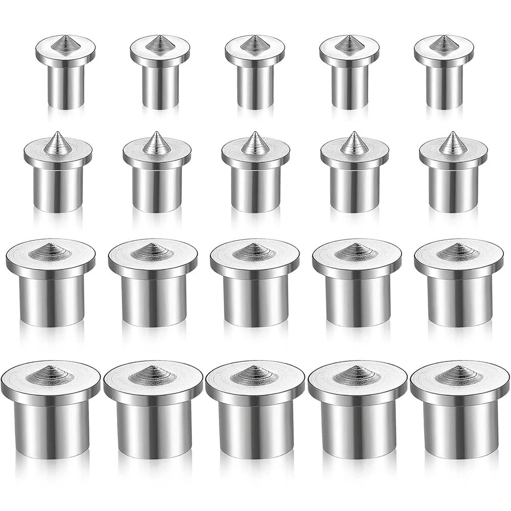Alloy Steel Dowel & Tenon Center Plugs | 1/4 Inch | 20-Piece Set for Woodworking