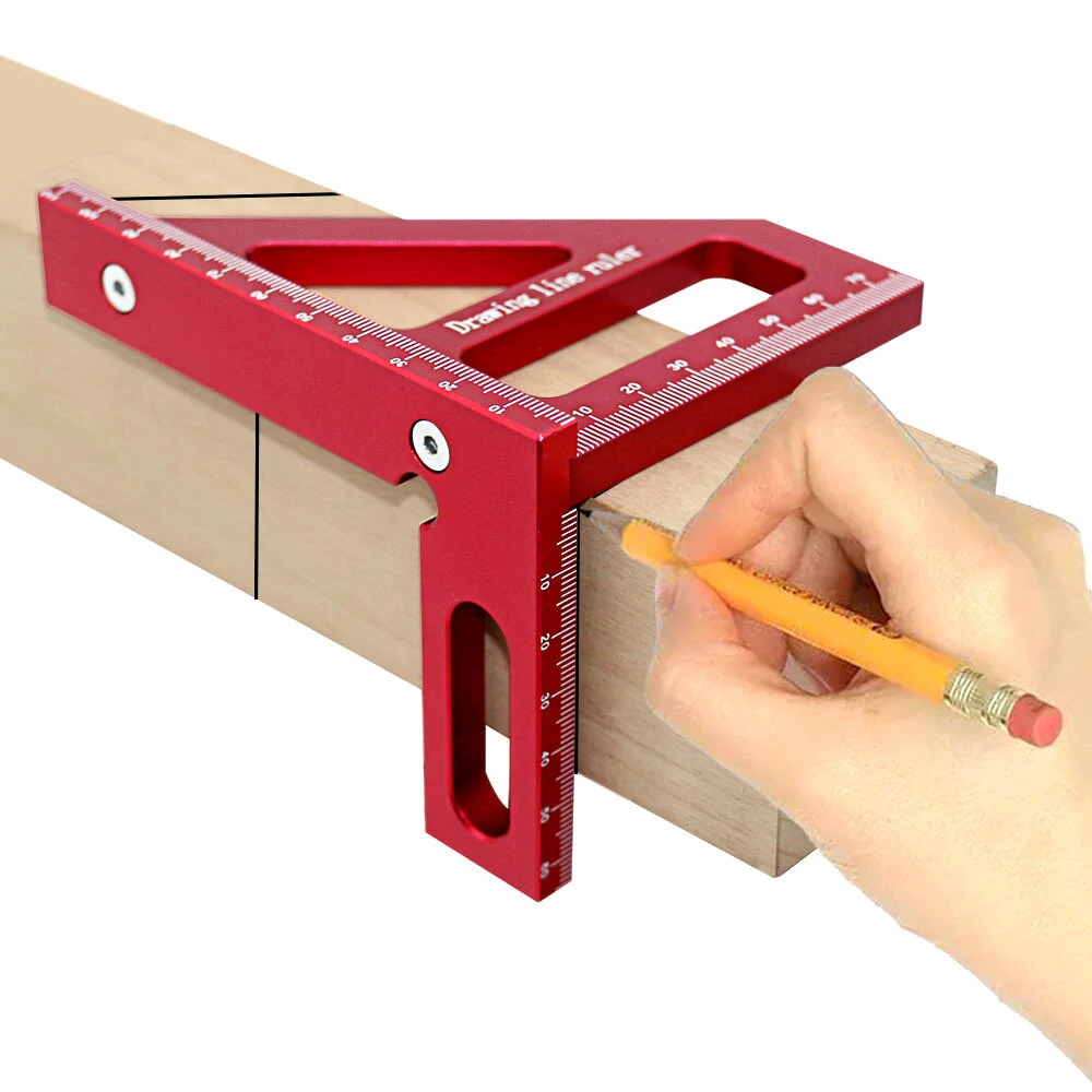 Aluminum Alloy Woodworking Square Protractor | Miter Triangle Ruler for Carpentry