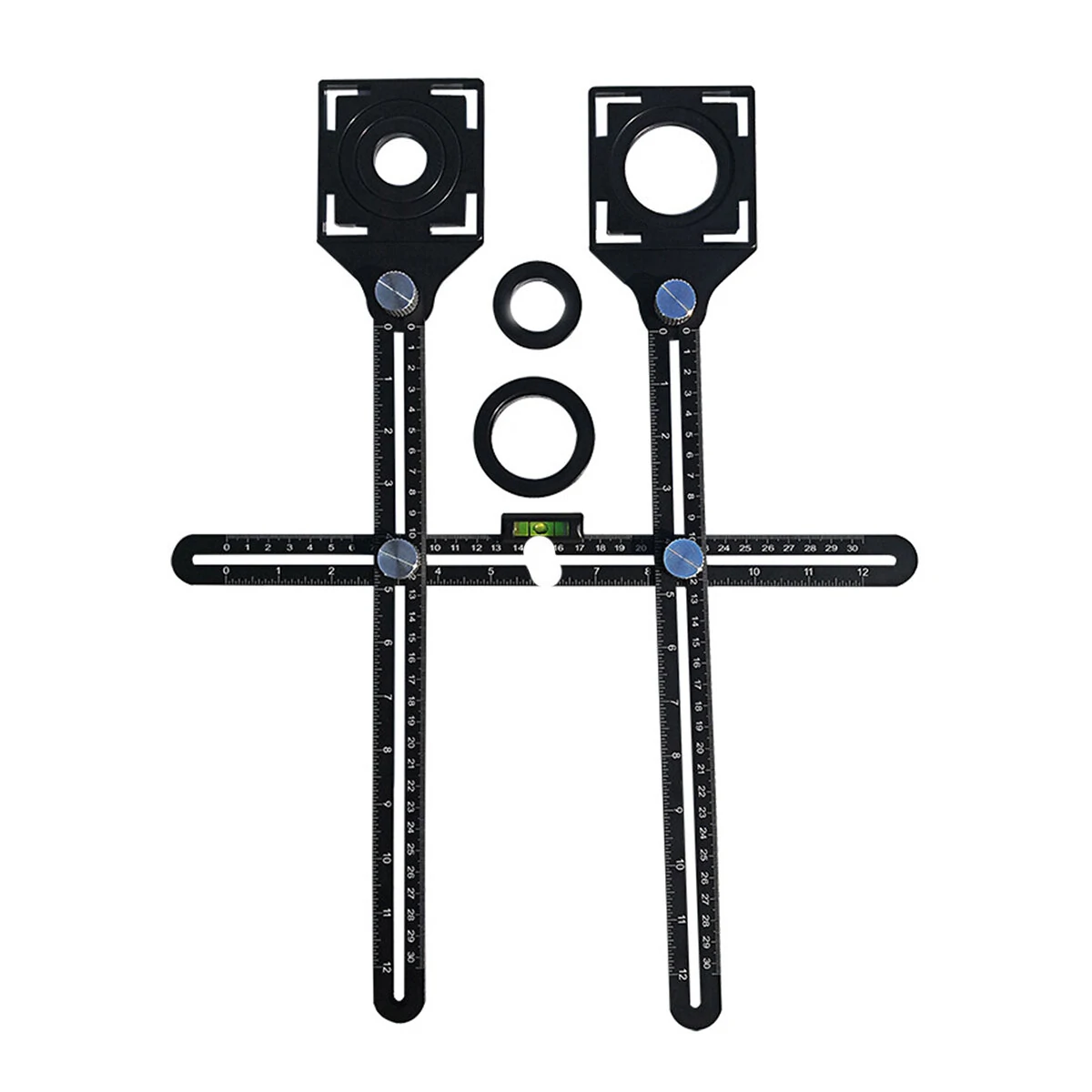 Double Head Folding Ruler Drill Guide | Ceramic Tile Hole Locator & Pocket Hole Jig Tool