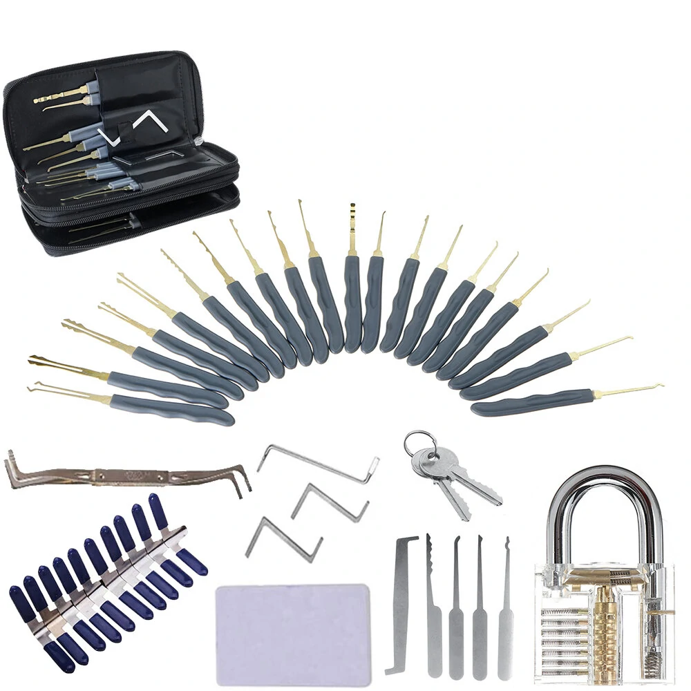 44 Pcs Lock Pick Set - Practice Padlock Kit with Key Extractor | Lock Repair