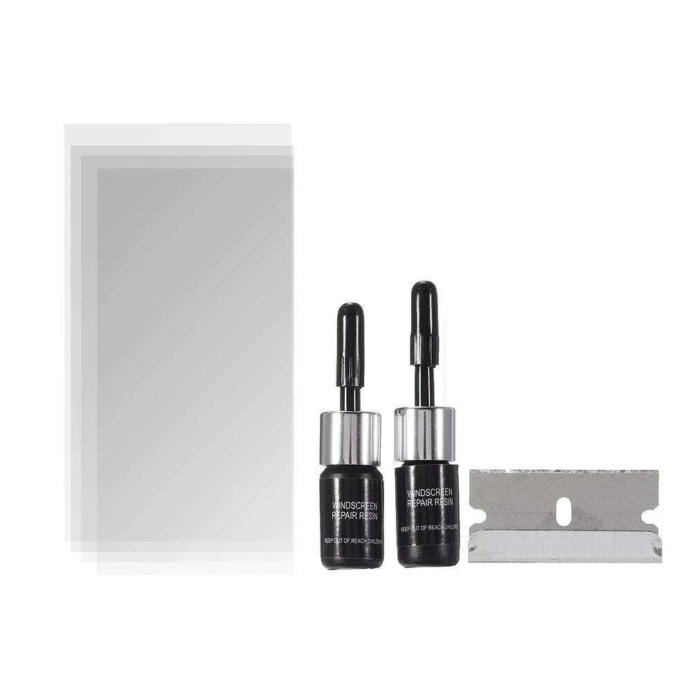 2Pcs Automotive Glass Nano Repair Fluid Kit | With Repair Paper & Accessories