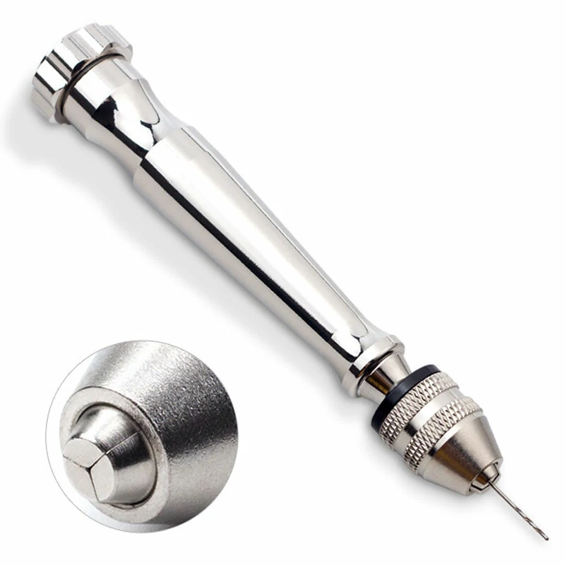 Silver Hand Twist Drill - Plum Blossom DIY Tool for Crafting & Hobbies